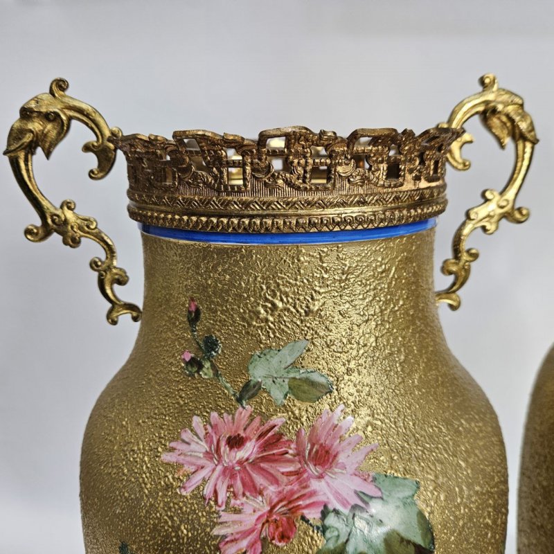 Парные вазы цвет золото Edme Samson&Sie