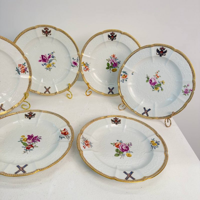 Набор из 6 тарелок из Андреевского сервиза