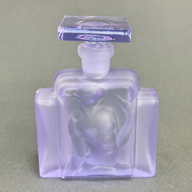 Коллекционный парфюмерный флакон в стиле Артдеко из аметистового стекла дизайн Г.Хоффманн 1930е г Чехия 21 в