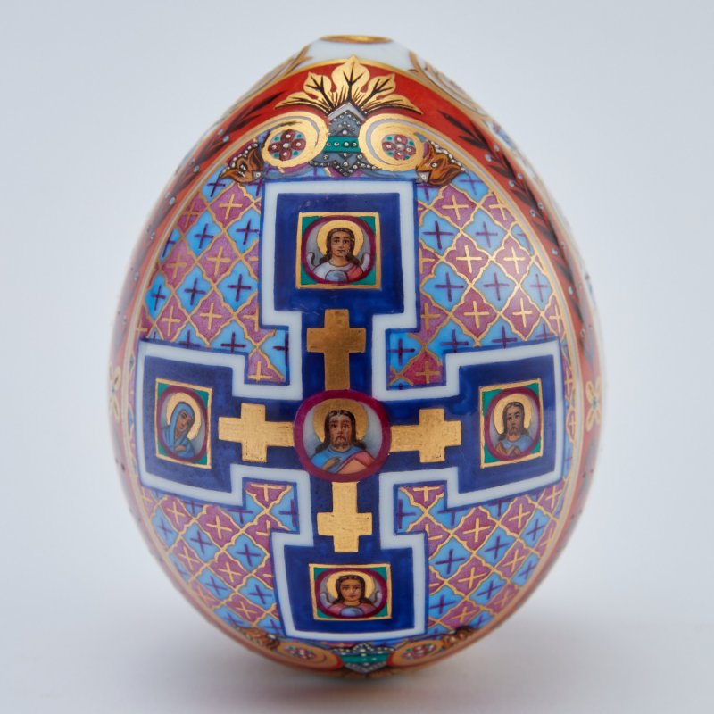 Шедевр! Фарфоровое пасхальное яйцо с изображением Преображения Господня.