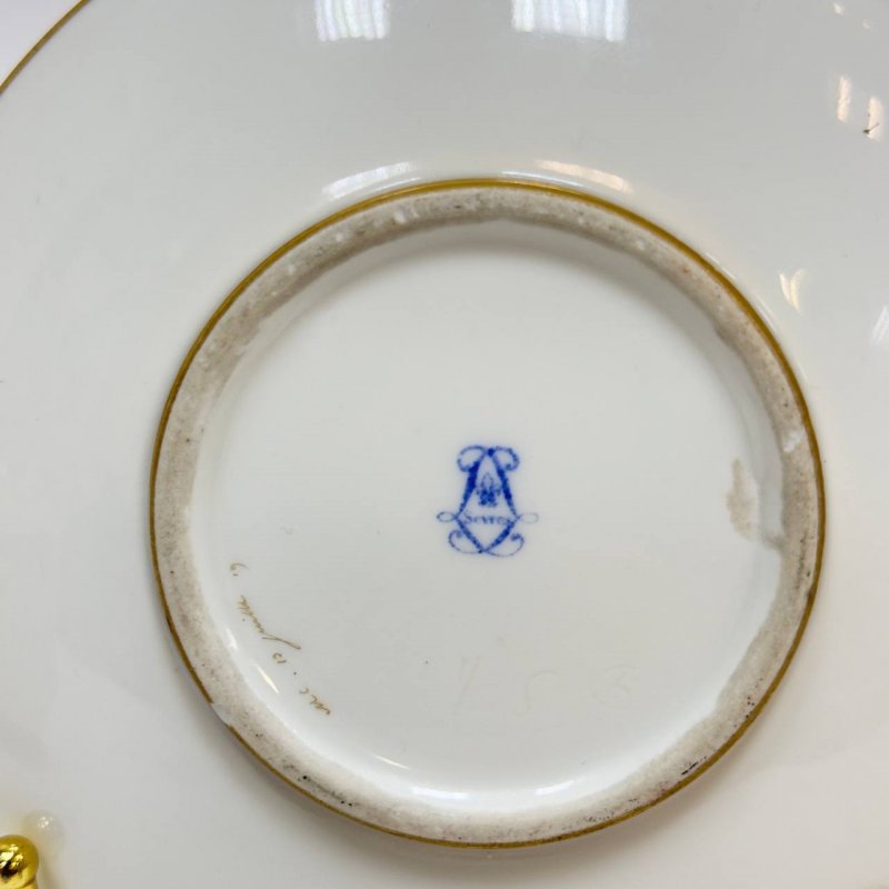  Чашка с блюдцем, фарфор, Севр, Франция,1814-1824 г, период Людовикка 18