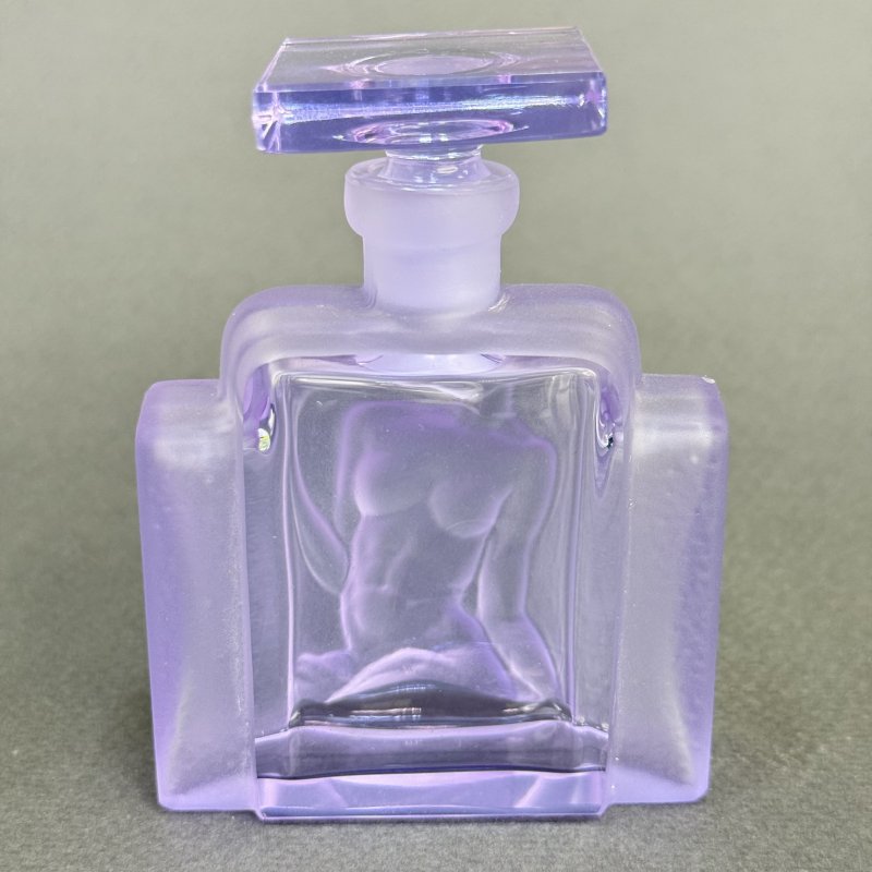 Коллекционный парфюмерный флакон в стиле Артдеко из аметистового стекла дизайн Г.Хоффманн 1930е г Чехия 21 в