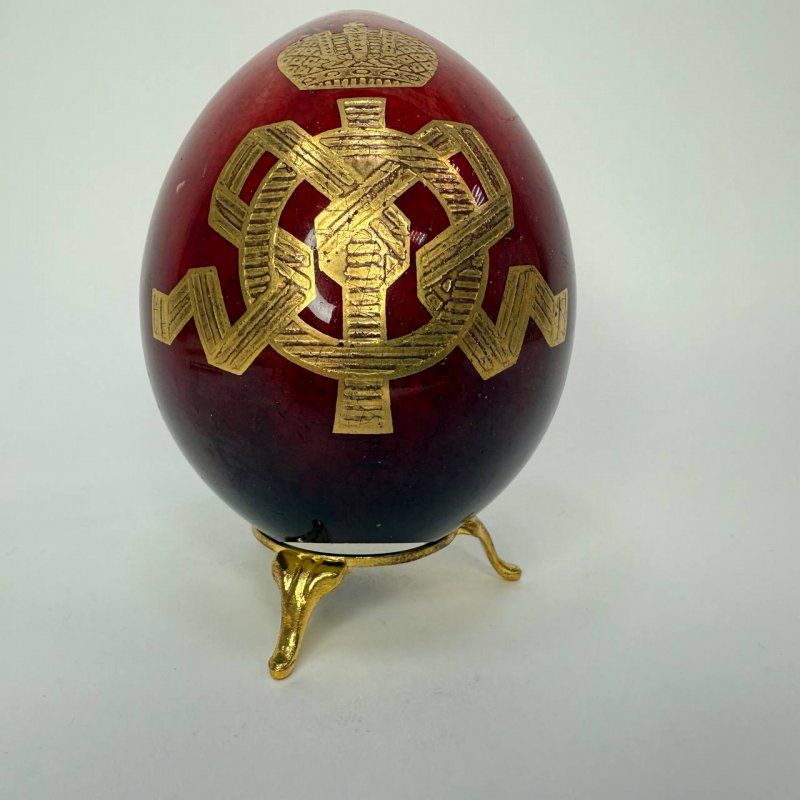 Фарфоровое пасхальное яйцо с монограммой Марии Фёдоровны (Кспб)