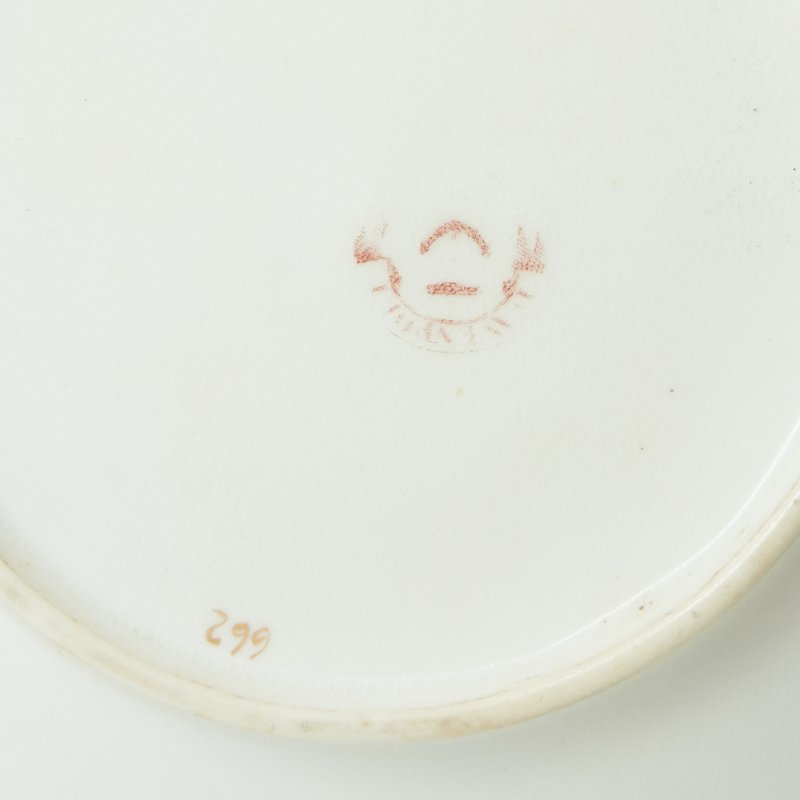 Старинная чашка с блюдцем ручная роспись 