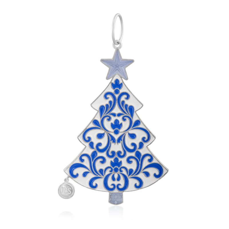 Елочная игрушка из серебра «Елочка»