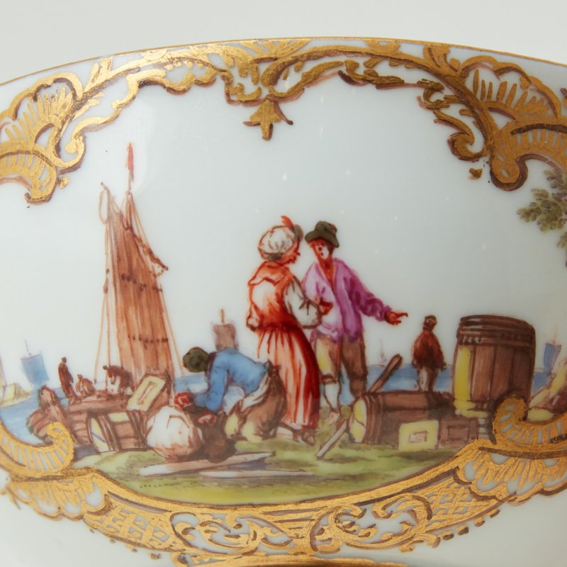 Чашка Сцена в порту Майссен 1763-1774 гг