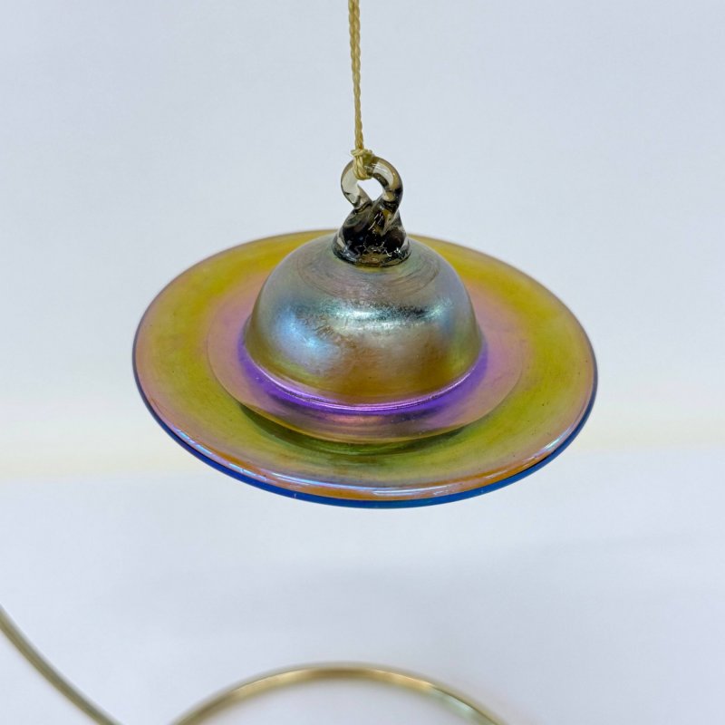 Авторская выдувная елочная игрушка студия Lundberg с подписью LS