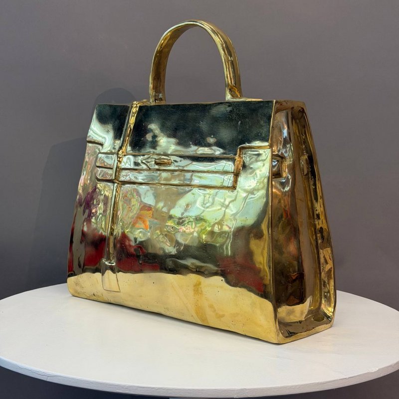 Скульптура «Kelly» (по мотивам Hermès), позолоченная бронза, интерьерный Арт-объект современного искусства