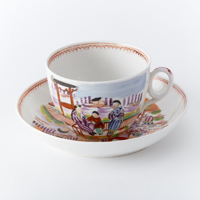 Китай. Старинная чашка с ручной росписью 