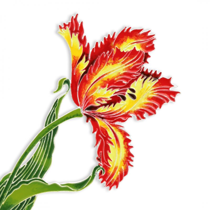 «ГЕРБАРИЙ ТАТЬЯНЫ ПОЛЯКОВОЙ» Брошь «Елагинский тюльпан» 925
