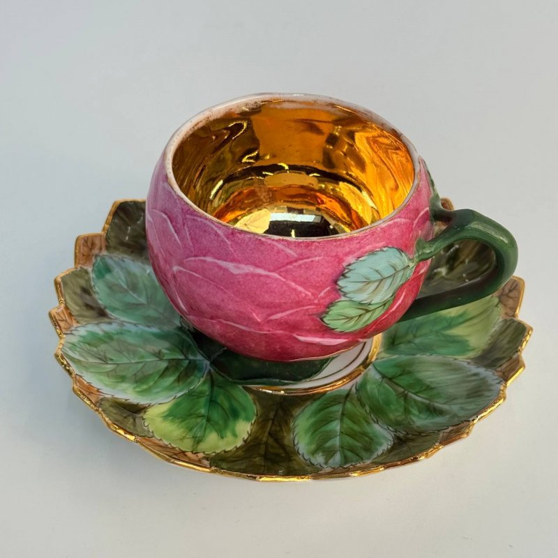 Очень редкая старинная коллекционная  чашка с блюдцем KPM 1800-10 гг