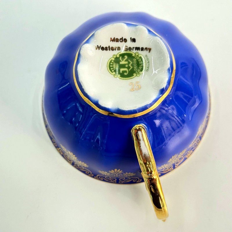 Фарфоровая чашка с блюдцем. J.K. Decor Carlsbad Bavaria. Германия. 1950-е–1970-е годы