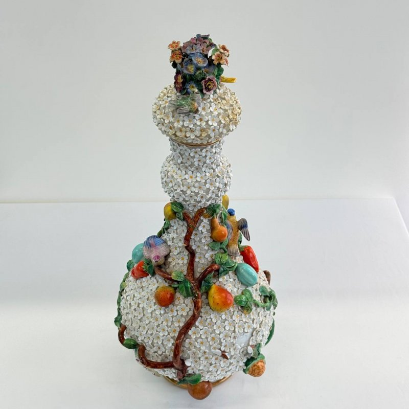 Старинная ваза фабрика Etienne Jacquemin в технике бульденеж Франция 1860 гг, 