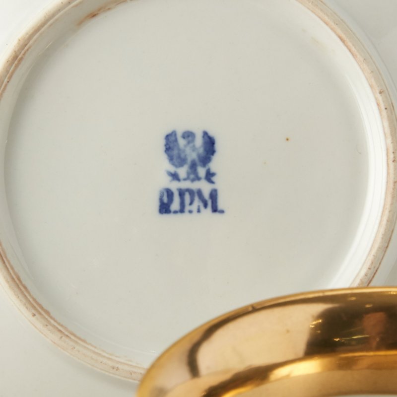 Чашка с фигурной ручкой в виде Архангела Михаила с блюдцем