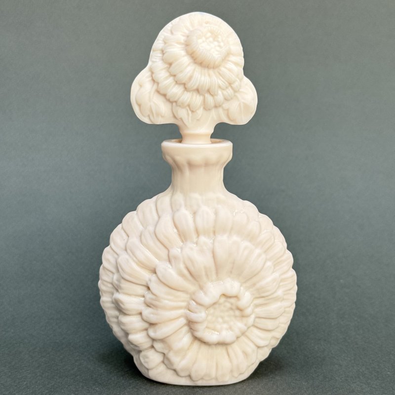 Парфюмерный флакон в стиле Артдеко розовое малахитовое стекло дизайн 1930г. Г. Хоффманн Чехия 21 в