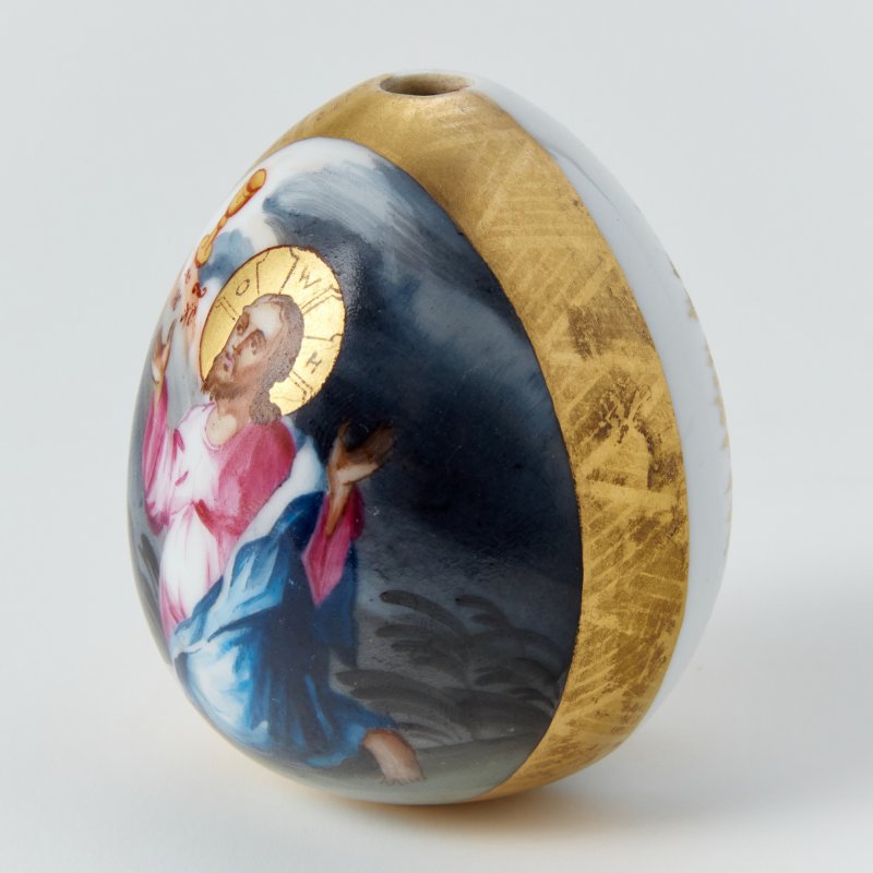Фарфоровое пасхальное яйцо «Моление о чаше» с ручной росписью