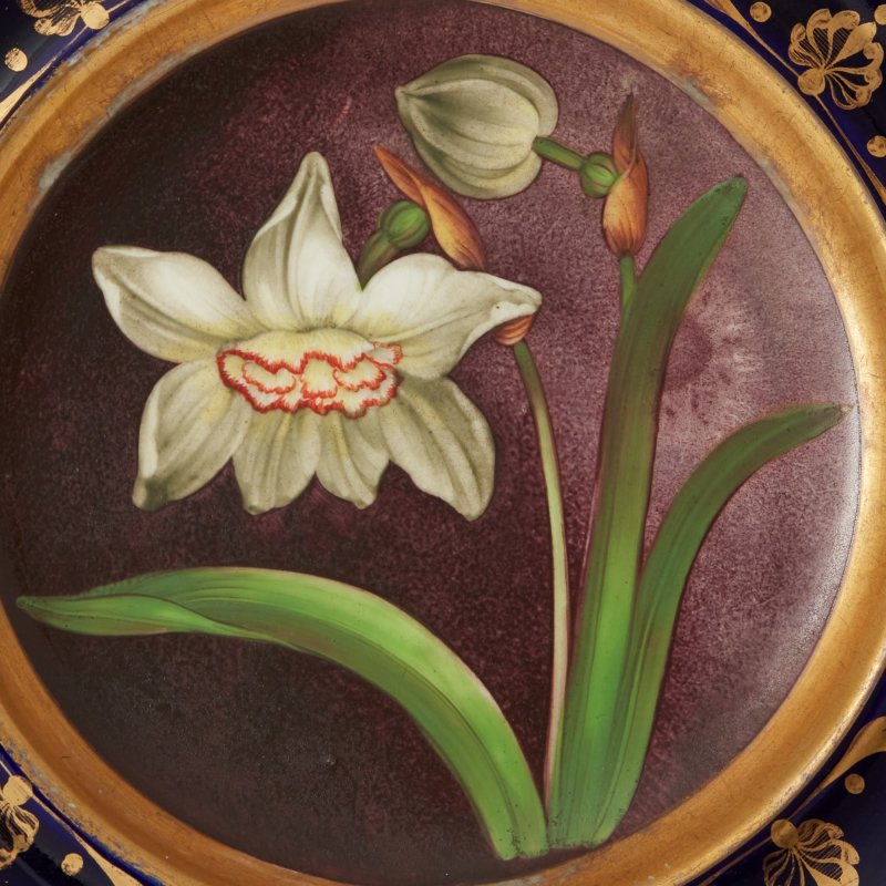 Тарелка Hicks&Maign роспись цветы Англия 1820г