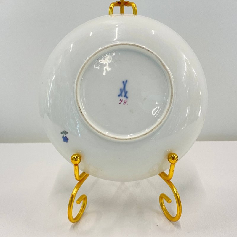 Чашка для шоколада  с крышкой и блюдцем (тройка) Meissen 1745-1755гг