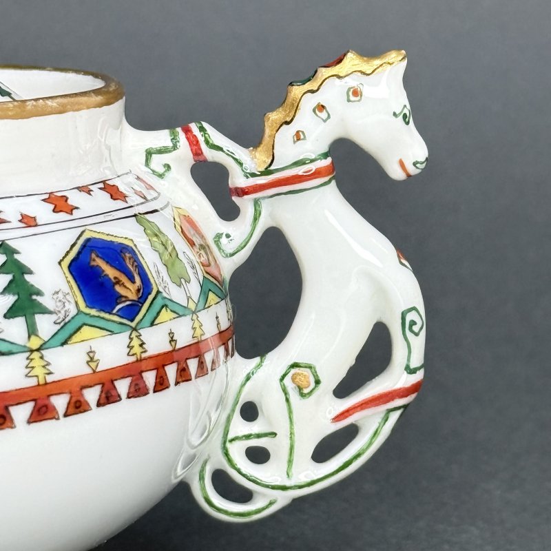 Сахарница с орнаментом в русском стиле фабрика Братьев Корниловых 1900 гг