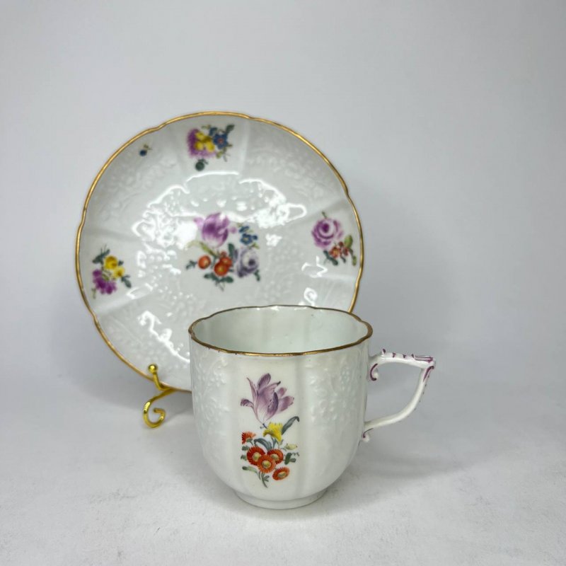 Чашка с блюдцем, Meissen, из сервиза Иоганна Эрнста Гоцковского 