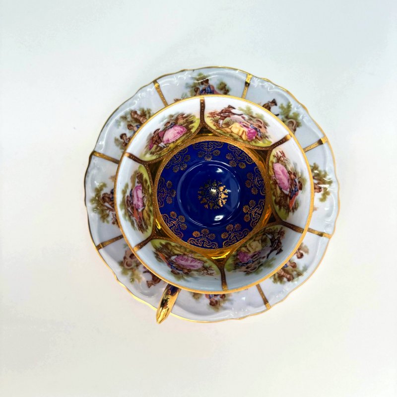 Фарфоровая чашка с блюдцем. J.K. Decor Carlsbad Bavaria. Германия. 1950-е–1970-е годы