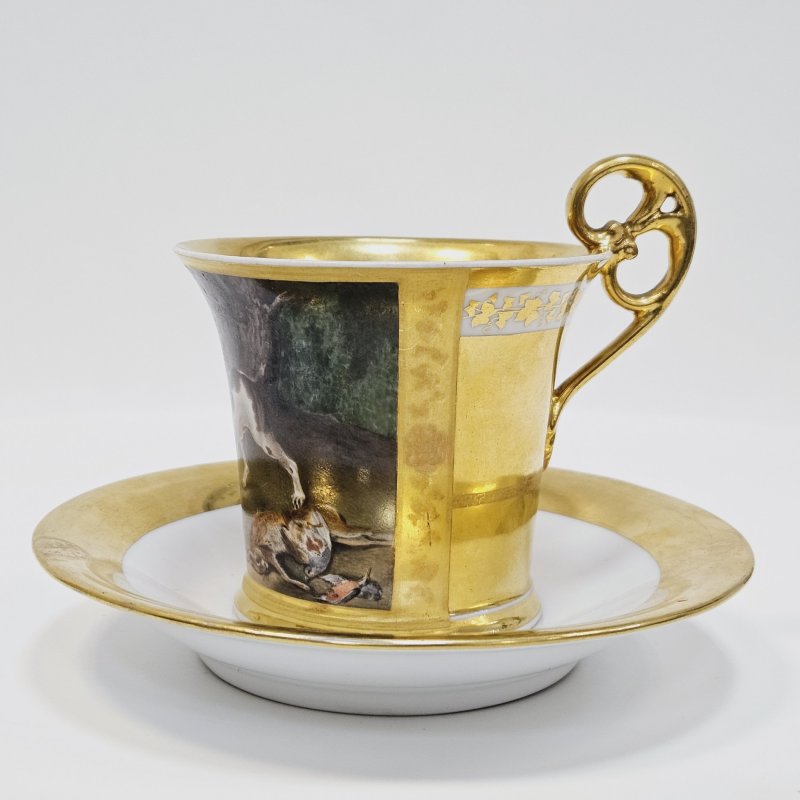 Чашка Royal Vienna с блюдцем KPM 1838г