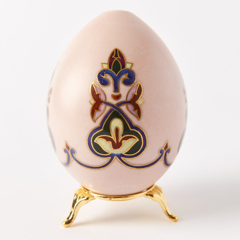Фарфоровое старинное яйцо с ручной росписью