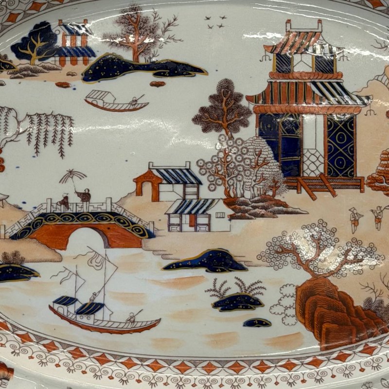 Большое старинное блюдо , Masons , Англия 1815-1820 г , ironstone масса . 