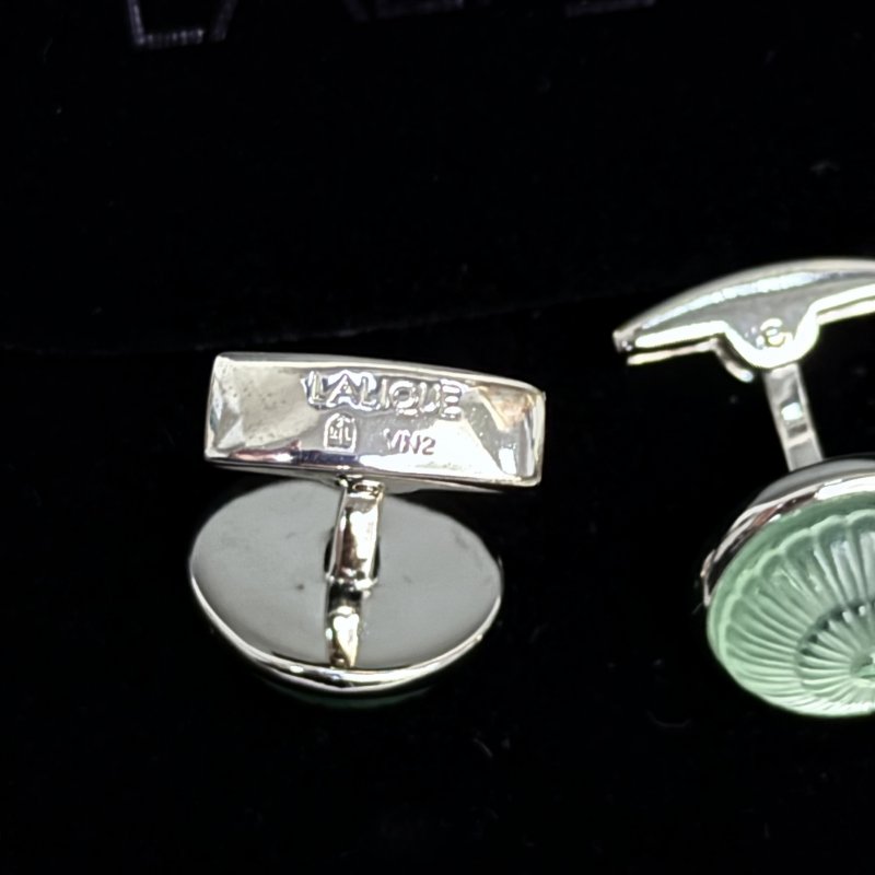 Запонки с палладиевой отделкой и гранёным хрусталём цвета лагуна 2024-2025 г