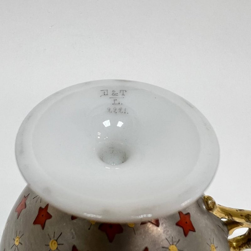 Редкая Чашка на ножке с блюдцем Limoges 1880 гг