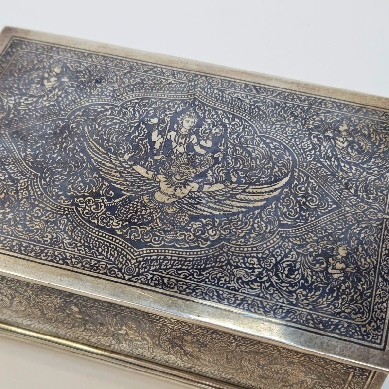 Персидская серебряная коробка для сигарет NIELLO
