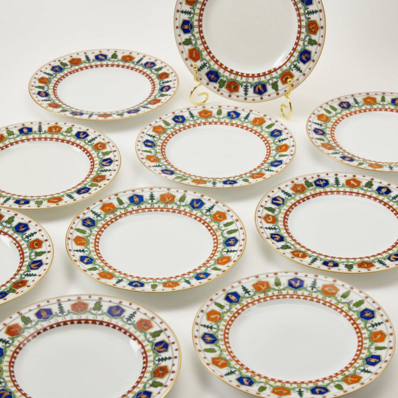 Редкий лот! Набор тарелок из 10 штук для Tiffany&Co New York. Завод Братьев Корниловых.