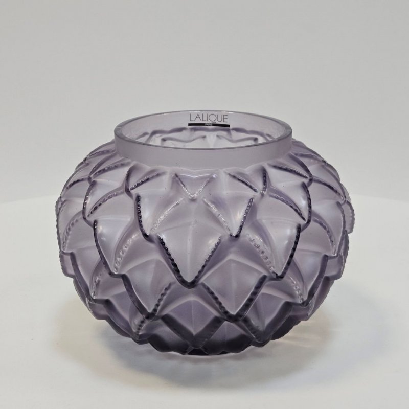 Коллекционная хрустальная ваза Languedoc Lalique фиолетовая