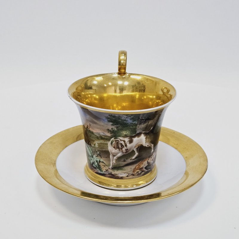 Чашка Royal Vienna с блюдцем KPM 1838г