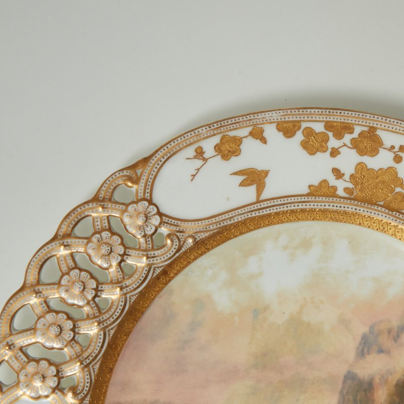 Тарелка с пейзажем Coalport 1875-1881гг VALLEY OF GRINDELWALD