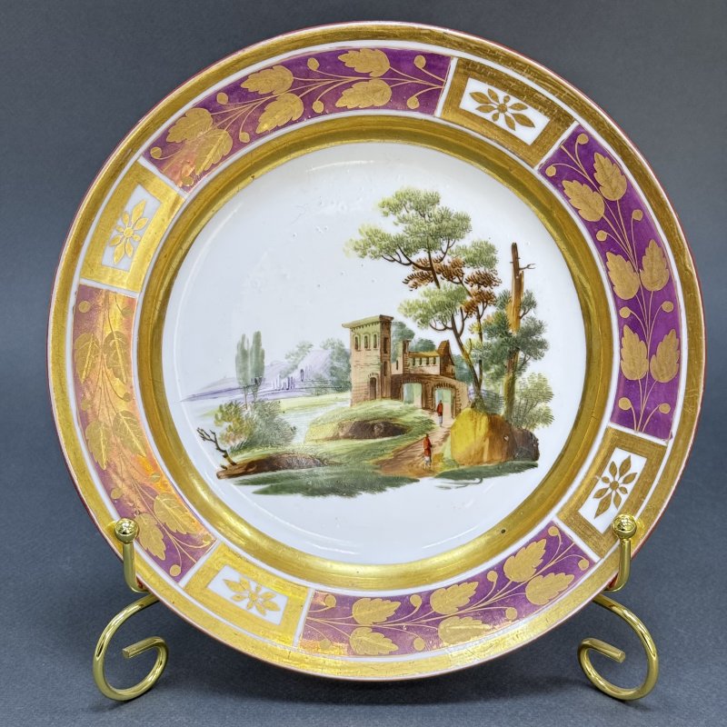 Тарелка завод Попова 1840 гг Императорская Россия 