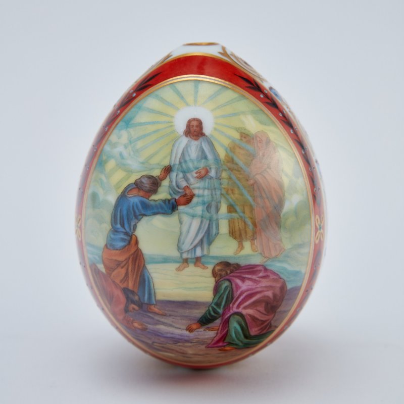 Шедевр! Фарфоровое пасхальное яйцо с изображением Преображения Господня.