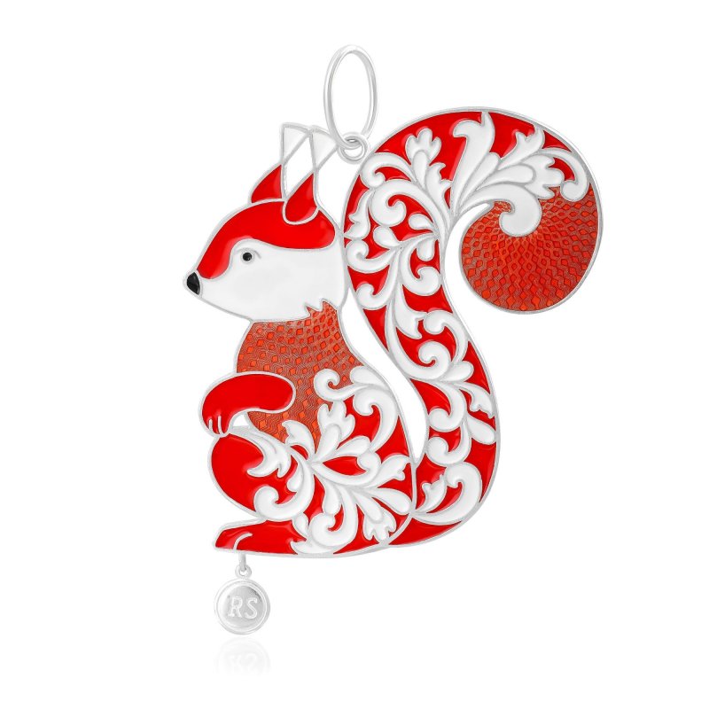 Елочная игрушка «Белочка» из серебра