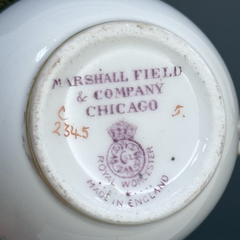 Чашка с блюдцем для кофе в стиле Артдеко Роял Вустер - Marshall Field &Co Англия-США 1920 гг.