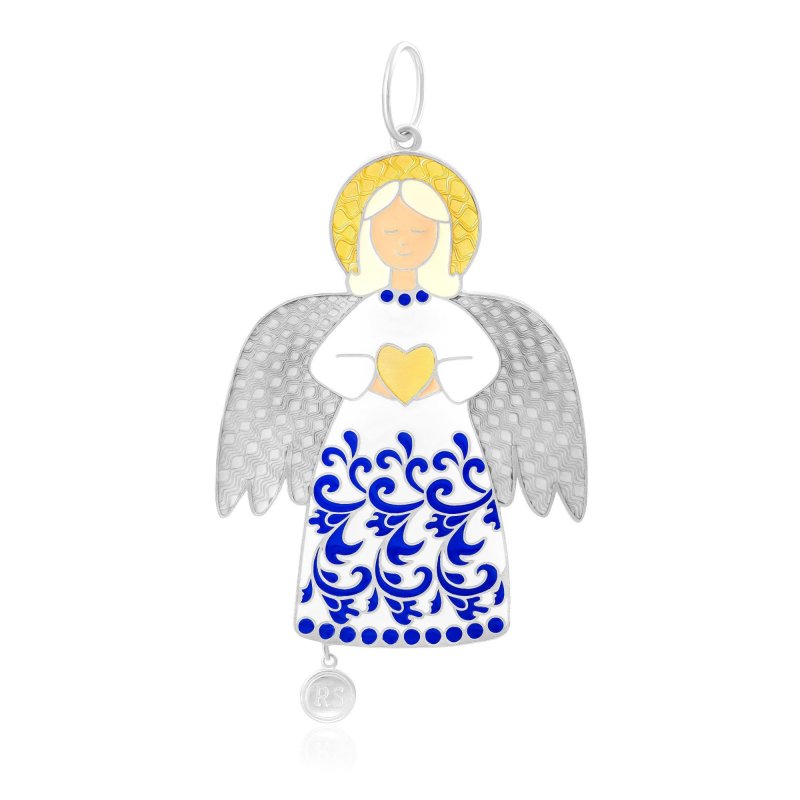 Елочная игрушка «Ангел» из серебра