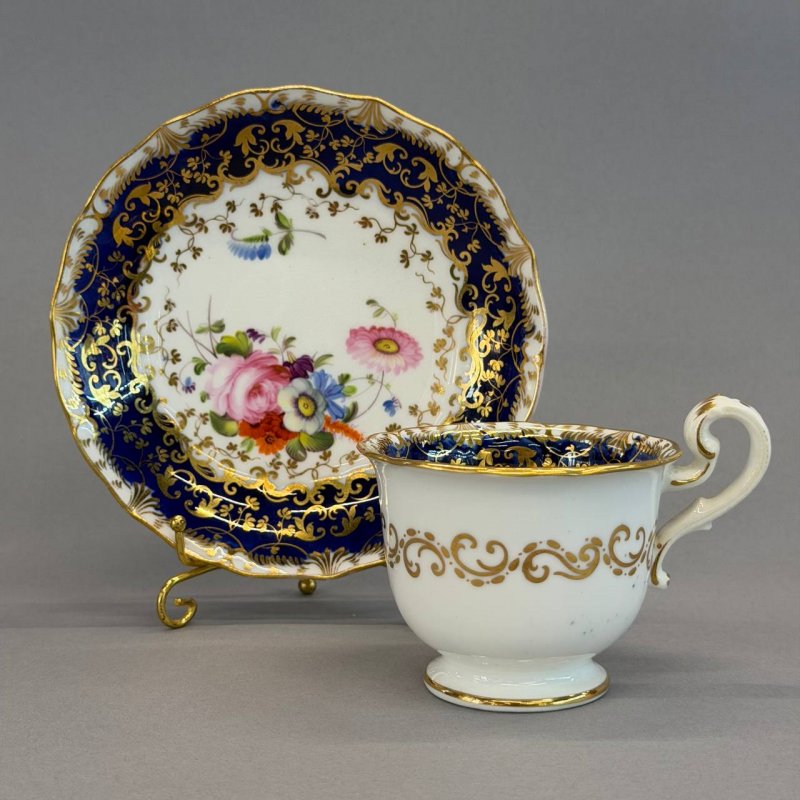 Фарфоровая Чашка с блюдцем Coalport 1840е г