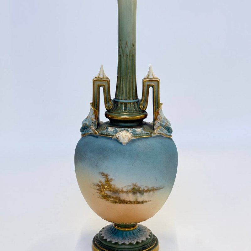 Большая пейзажная ваза Royal Worcester