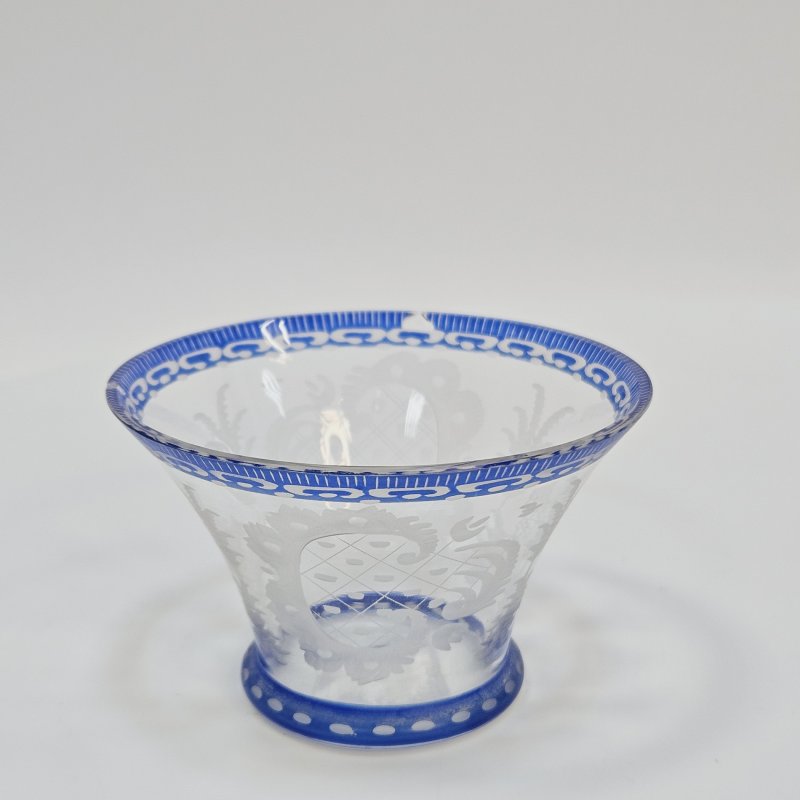 Чаша бело-синее стекло Egermann Чехия