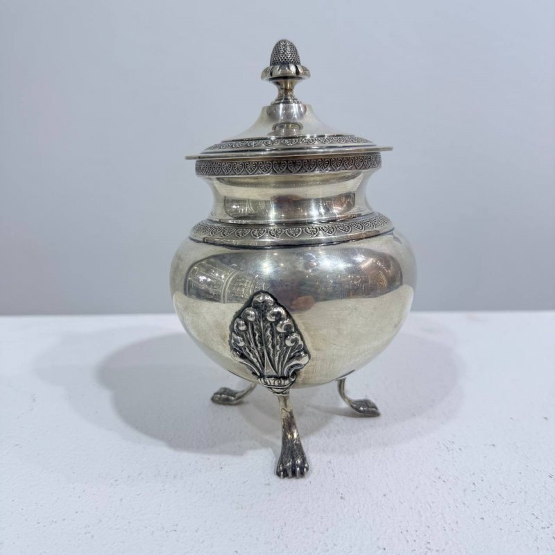 Старинный кофейный набор на подносе. 5 предметов. Германия, 1890-1900-е годы.