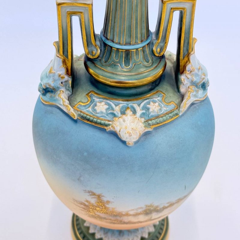 Большая пейзажная ваза Royal Worcester