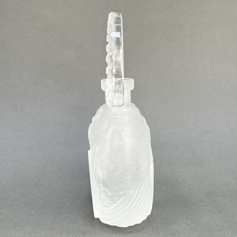 Коллекционный парфюмерный флакон в стиле Артдеко крышка-павлин дизайн 1930г. Г. Хоффманн Чехия 21 в