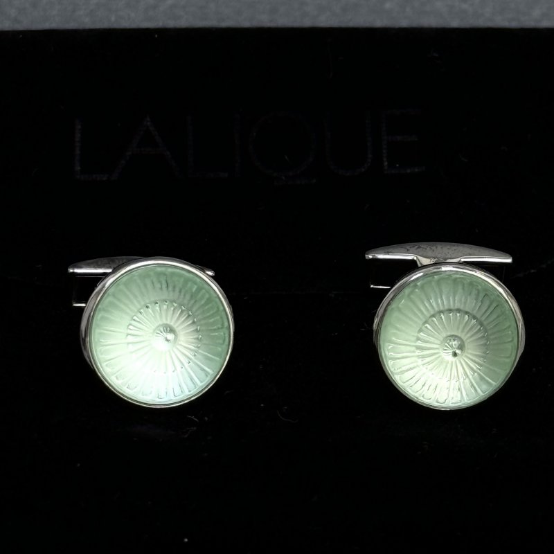 Запонки с палладиевой отделкой и гранёным хрусталём цвета лагуна 2024-2025 г