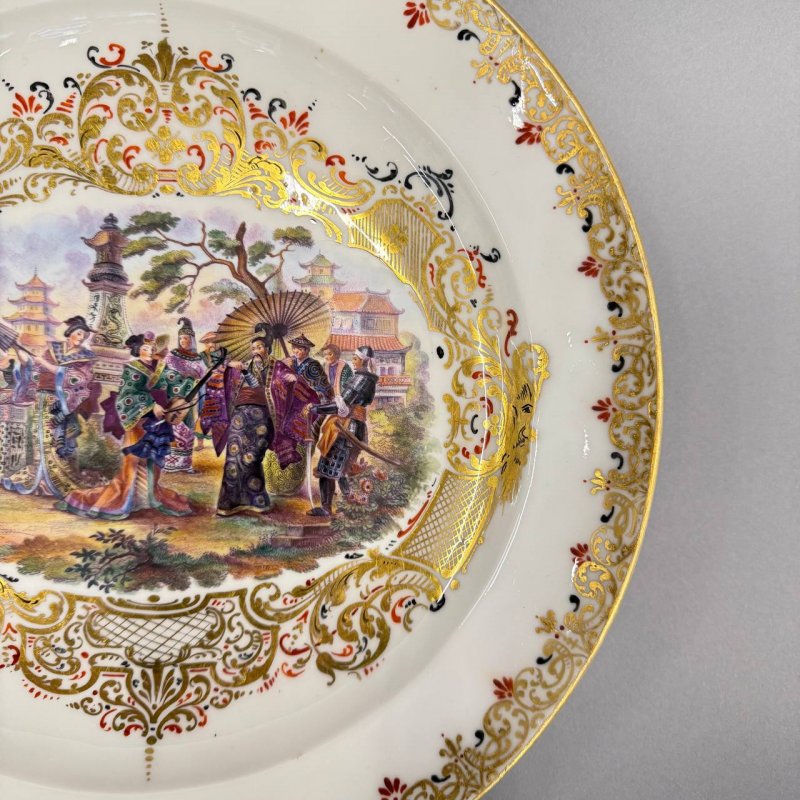 Большое коллекционное блюдо Meissen 1814 год 