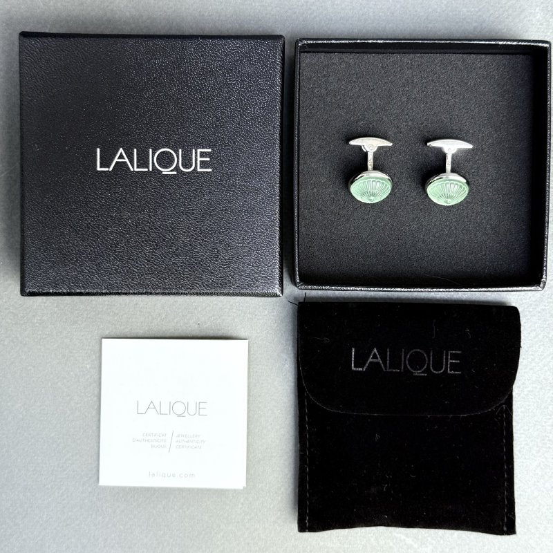 Запонки с палладиевой отделкой и гранёным хрусталём цвета лагуна 2024-2025 г