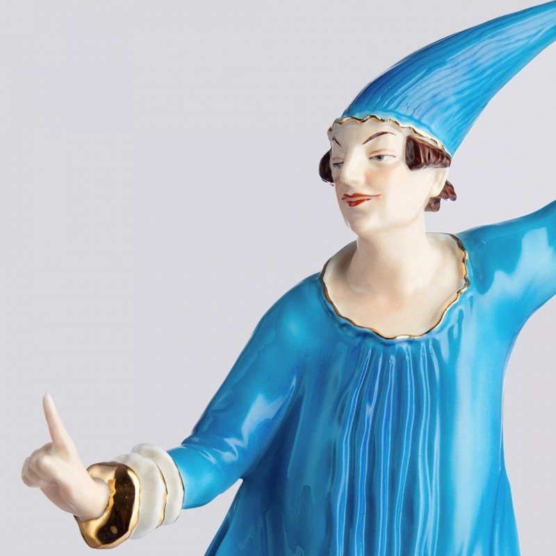 Статуэтка Пьеро в голубой одежде